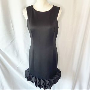 Nicole Miller Black Cocktail Dress with ruffle hem